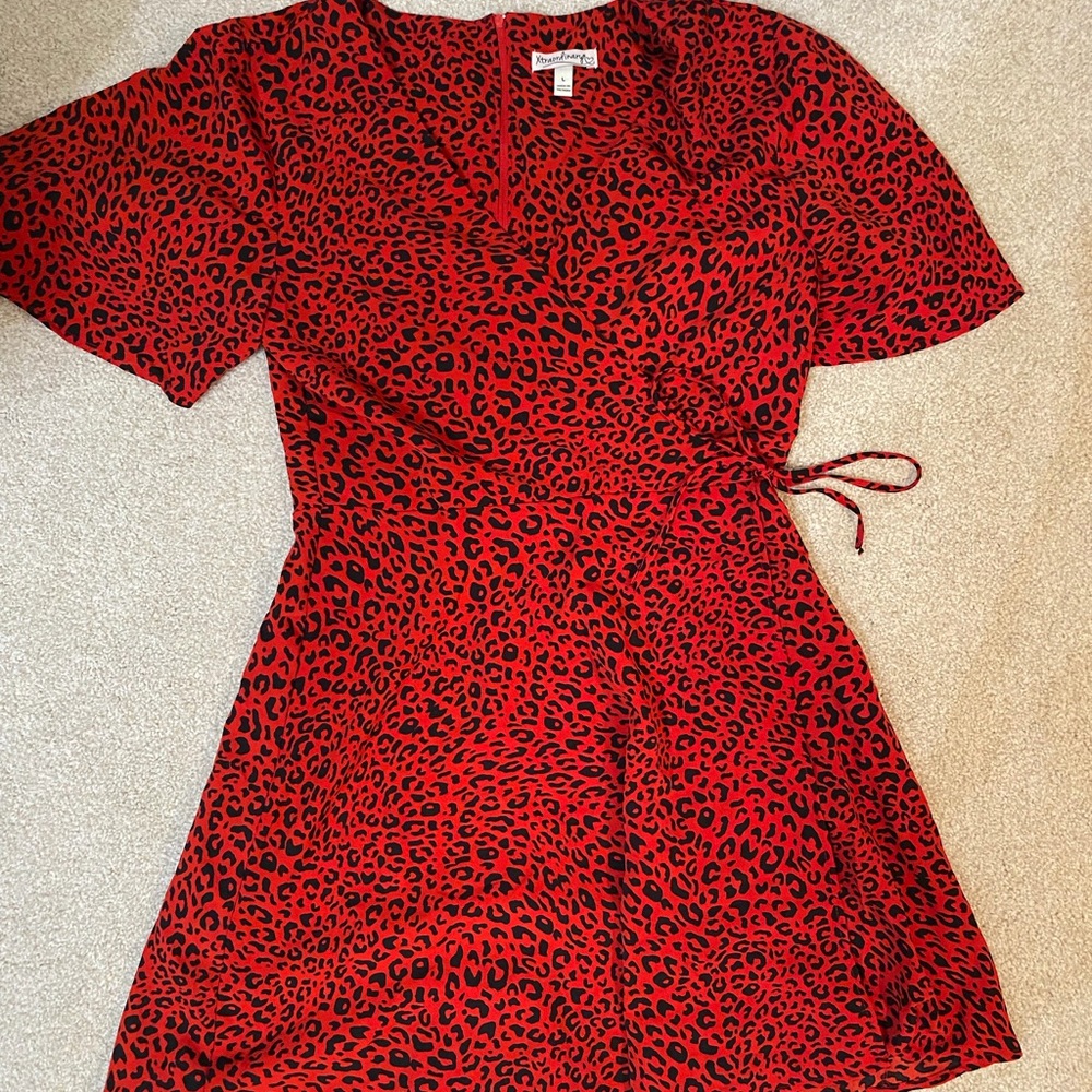 Leopard Print Mini Wrap Dress